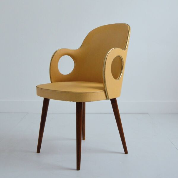 Chaise en vinyle jaune, 1960