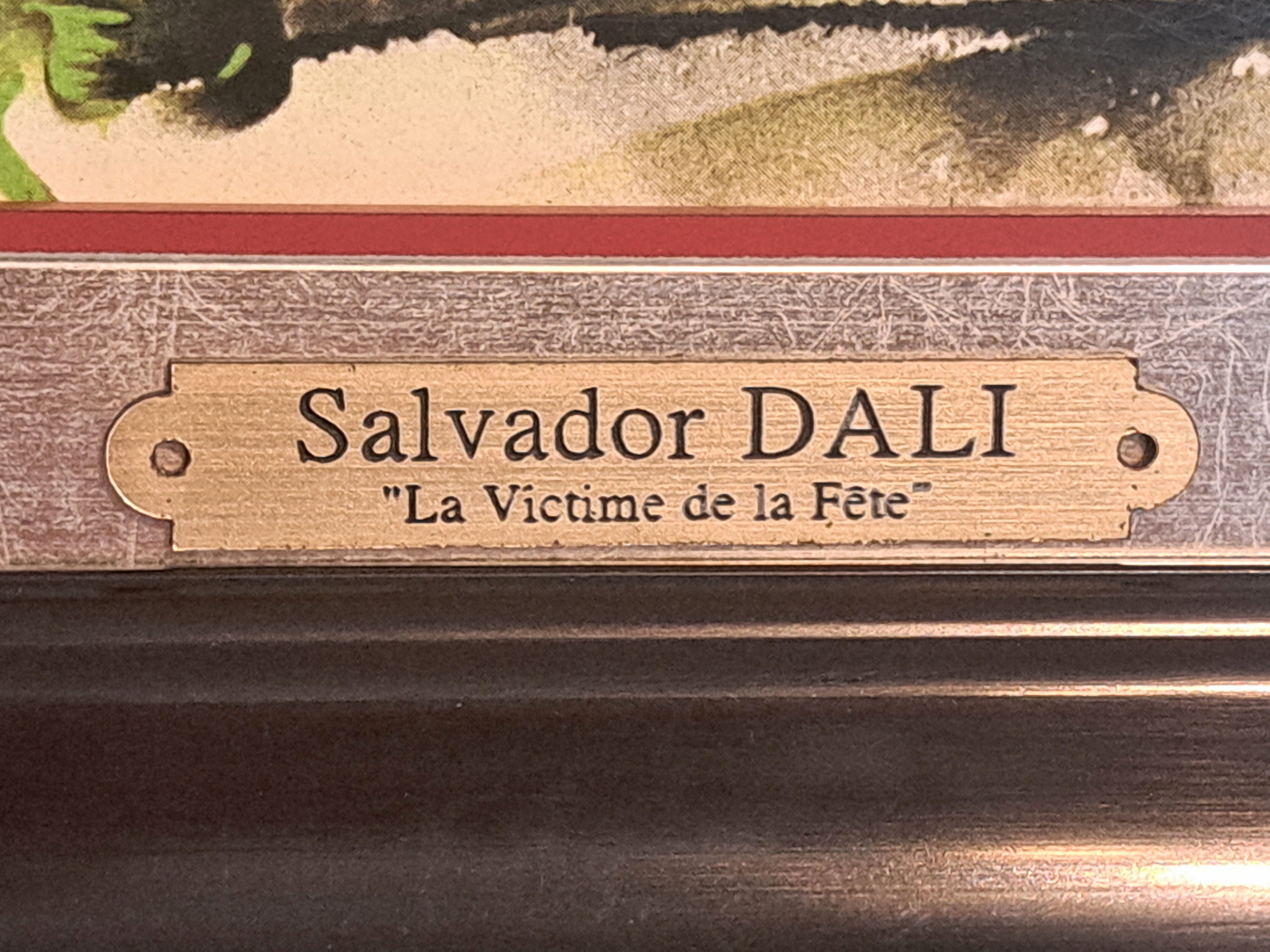 Ceramic tableau after Salvador Dali, signed.