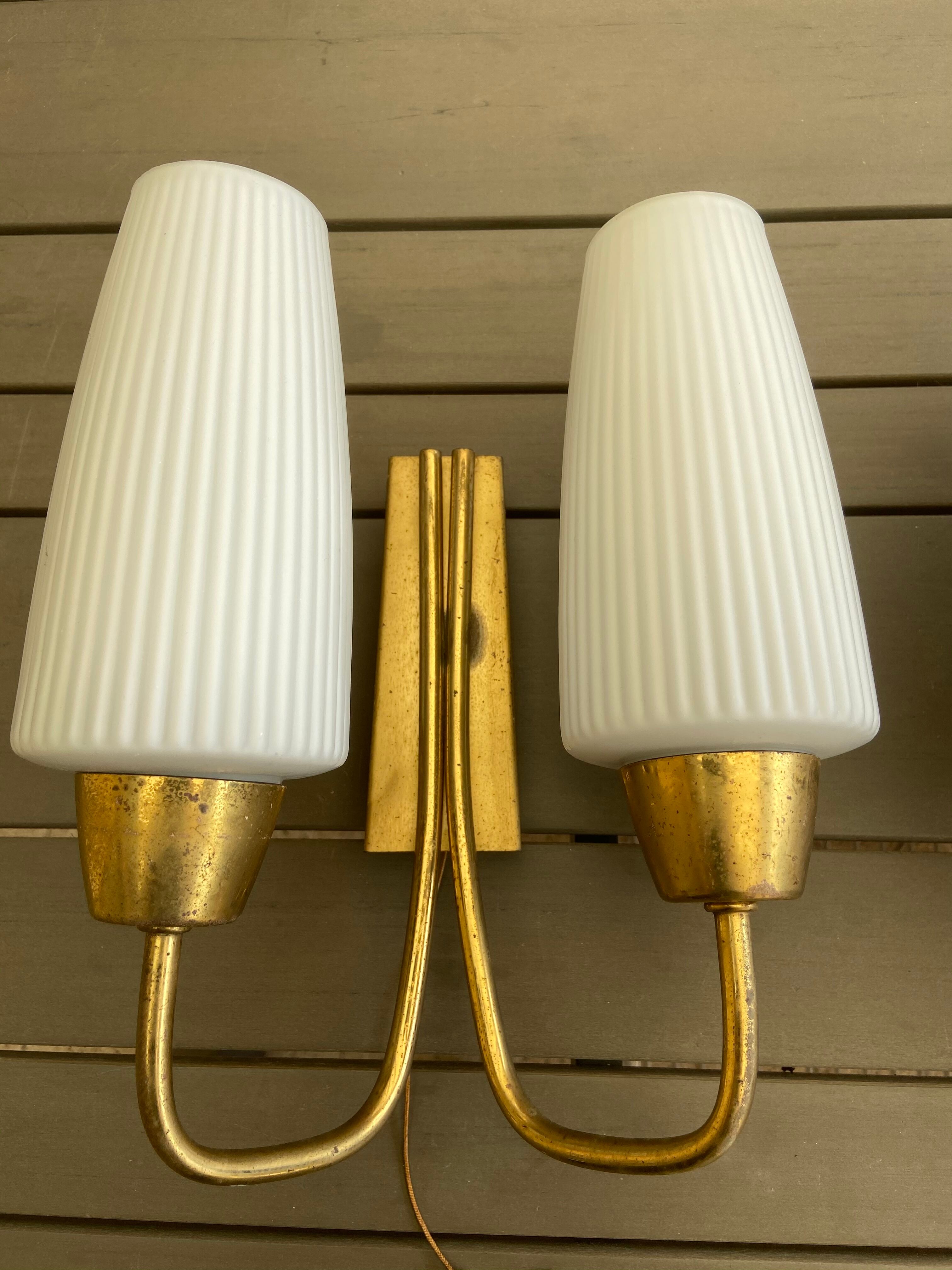 Paire d’appliques murale mid-century vintage 60s