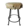 Tabouret vintage bordée de peau de vache