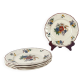 Set of 4 flat plates "Agreste", Sarreguemines, first half of the 20th century.