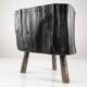Wabi-Sabi black ebonised wood stool with butterfly joints