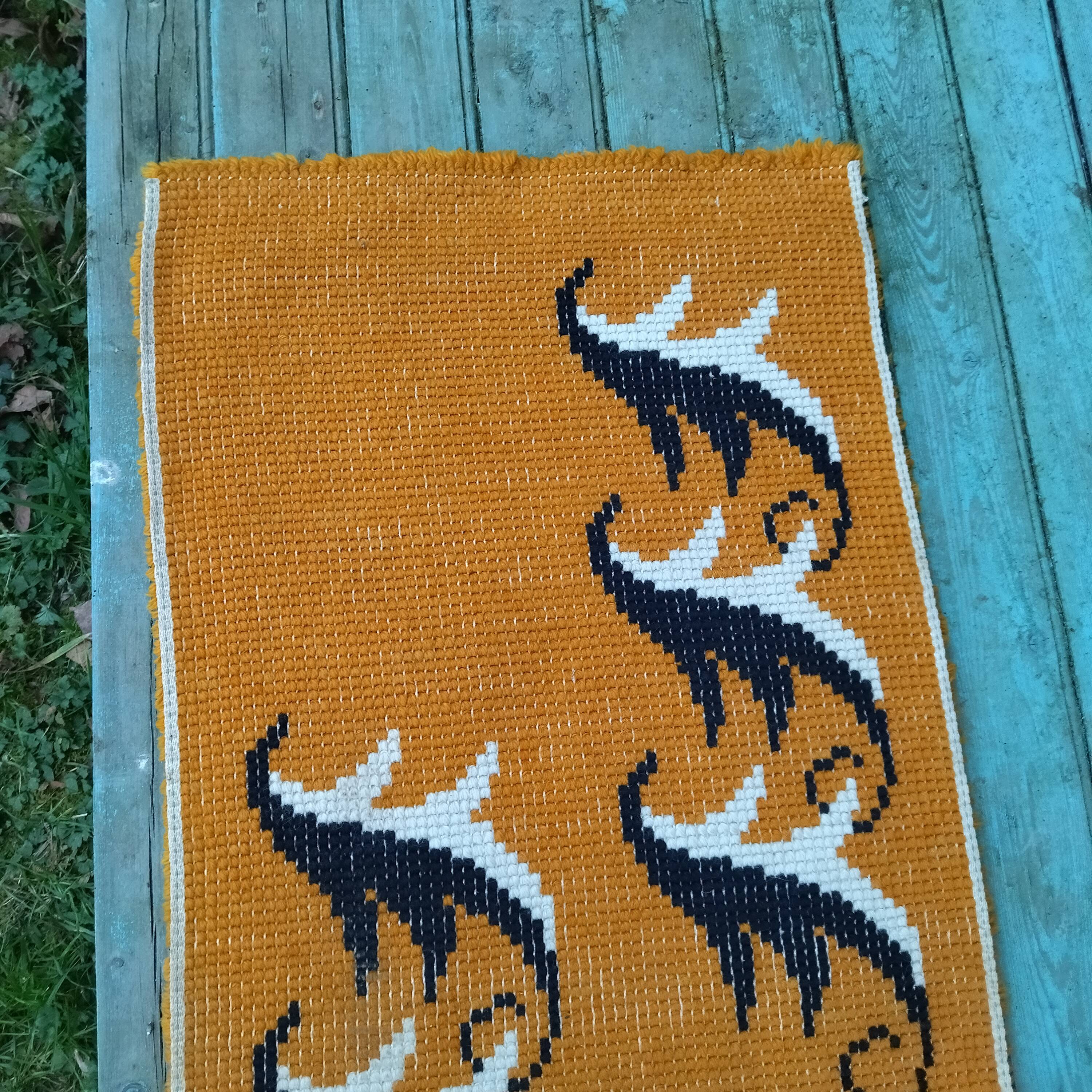 Wool carpets 60s 111x56cm