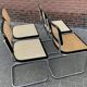 Set of 4 vintage chairs  Cesca B32 in black and chrome