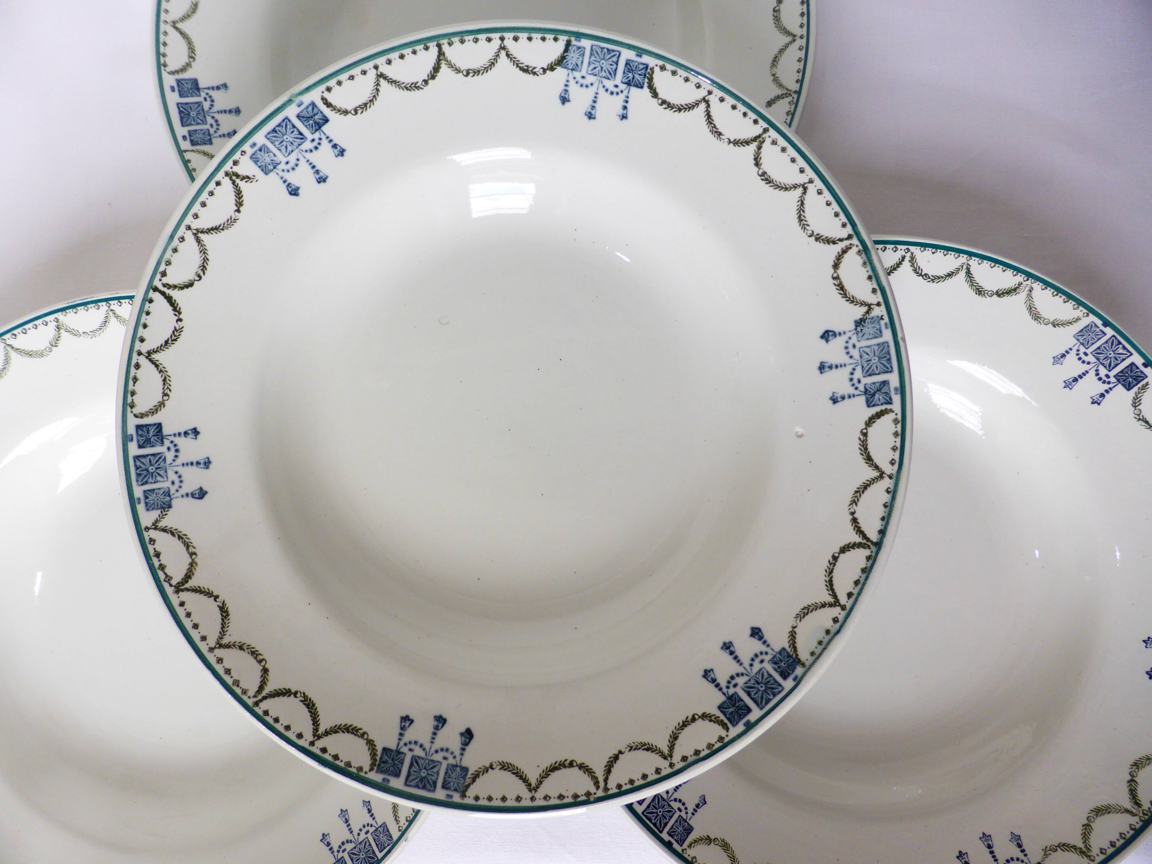 4 vintage deep plates from St Amand 220625