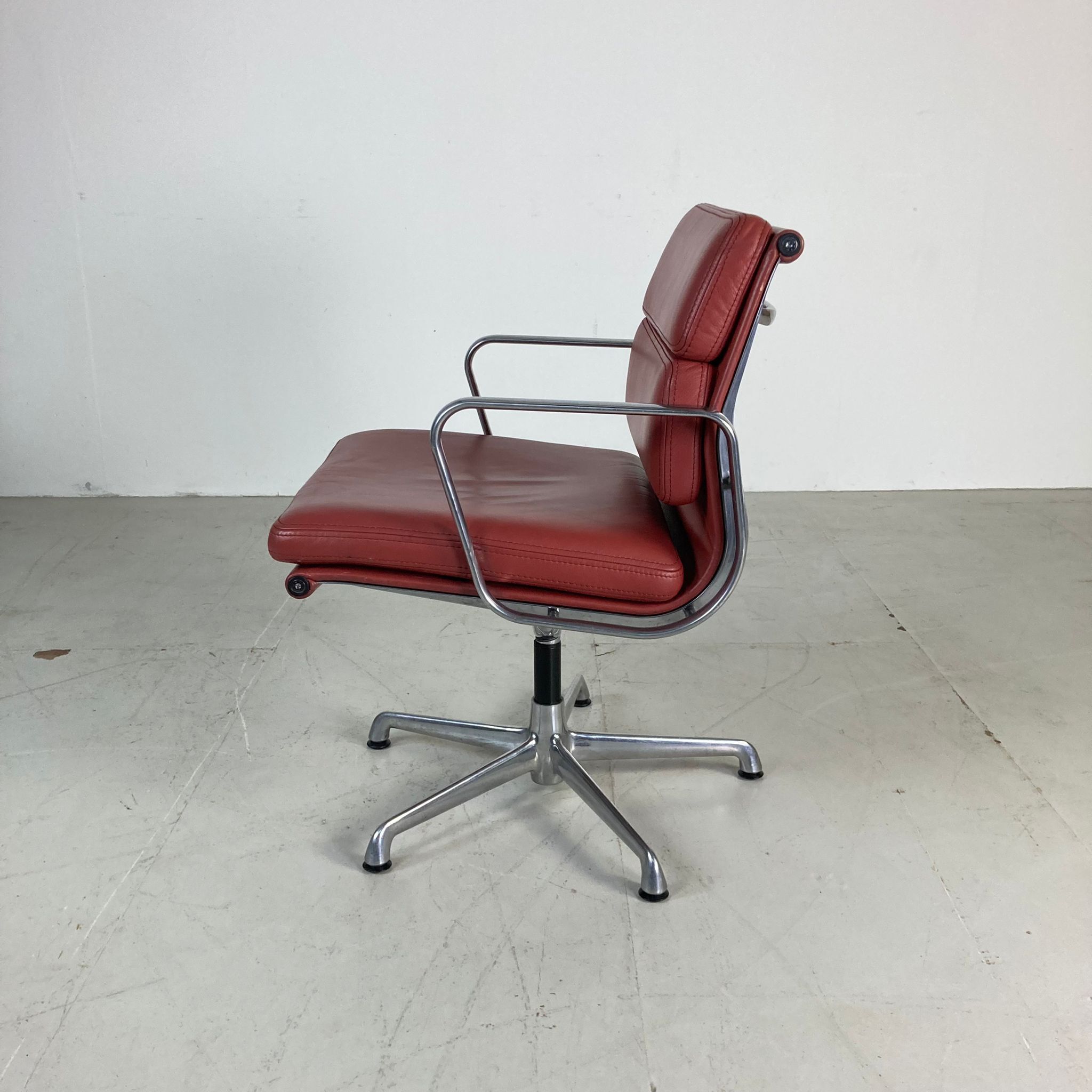 Eames ICF for Herman Miller terracotta leather Soft Pad Group chair