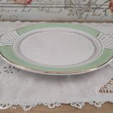 Pie dish with ears in water green and golden frieze l'Amandinoise