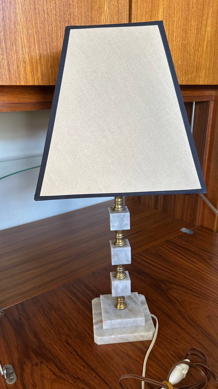 Marble and brass lamp 1960