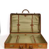 Set three vintage leather suitcases