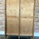 Double curtain filing cabinet in oak — on legs