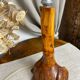 Pied de lampe en bois d’Olivier de style brutaliste