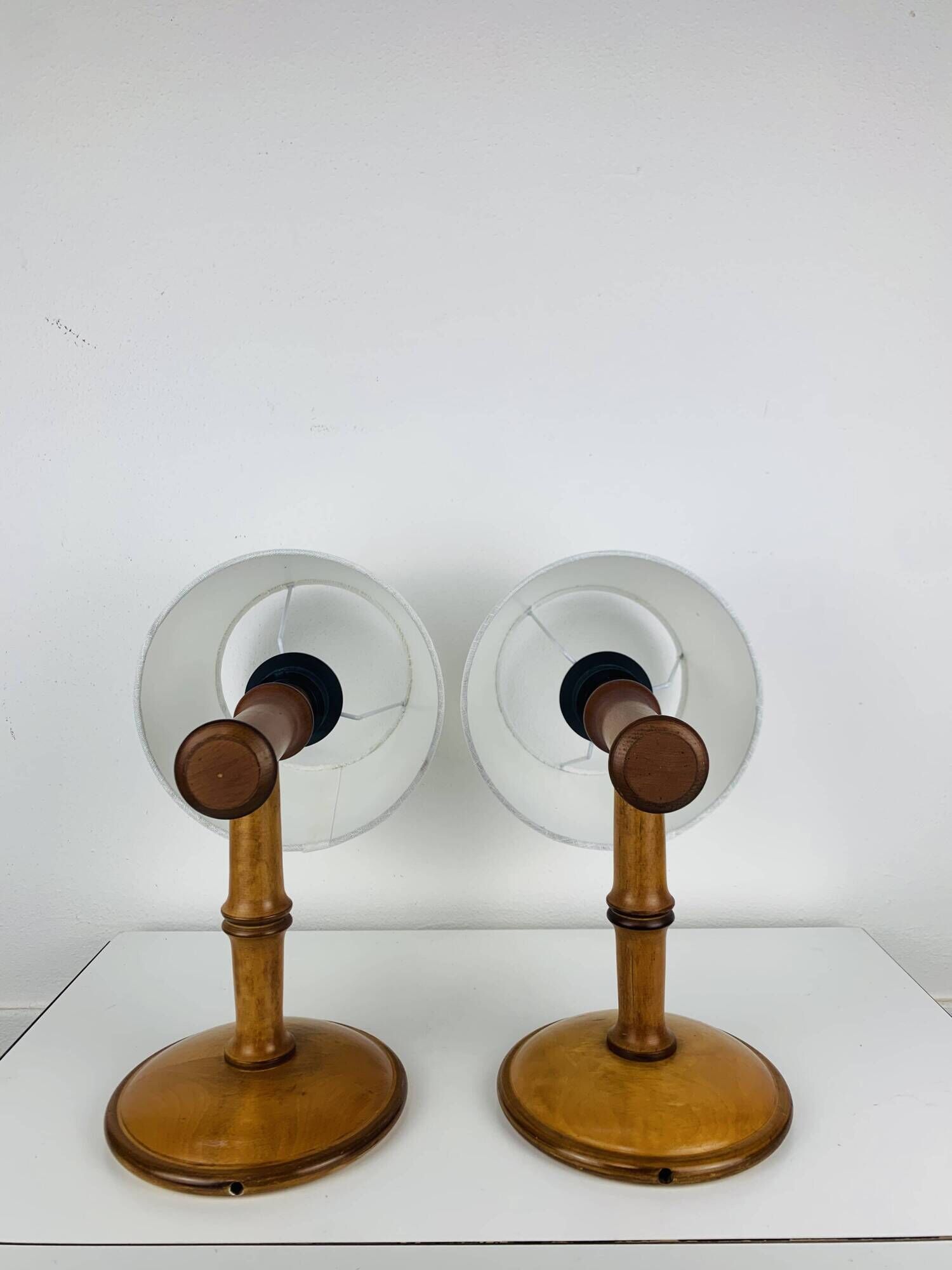 Pair of Aneta Scandinavian wooden wall lights, 1960s