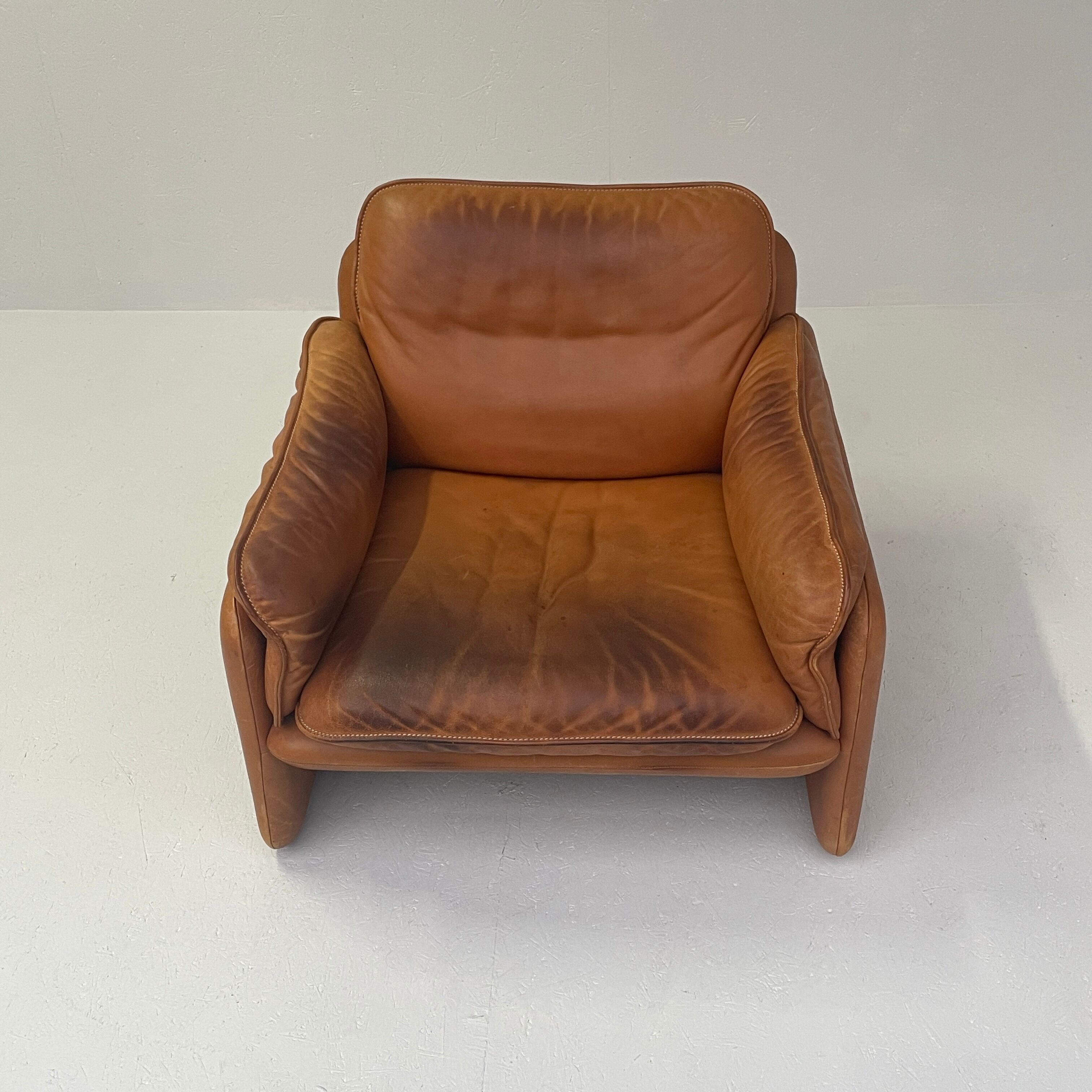 1960's Model DS-61 Cognac Leather Lounge Chair by 'De Sede' Switzerland