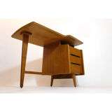 Jacques Hauville, tripod oak desk, 1950