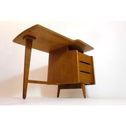Bureau en chêne tripode, Jacques Hauville 1950