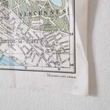 Vintage map 1970 Paris and its quarters 74x55cm