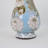 Large ceramic vase with floral pattern