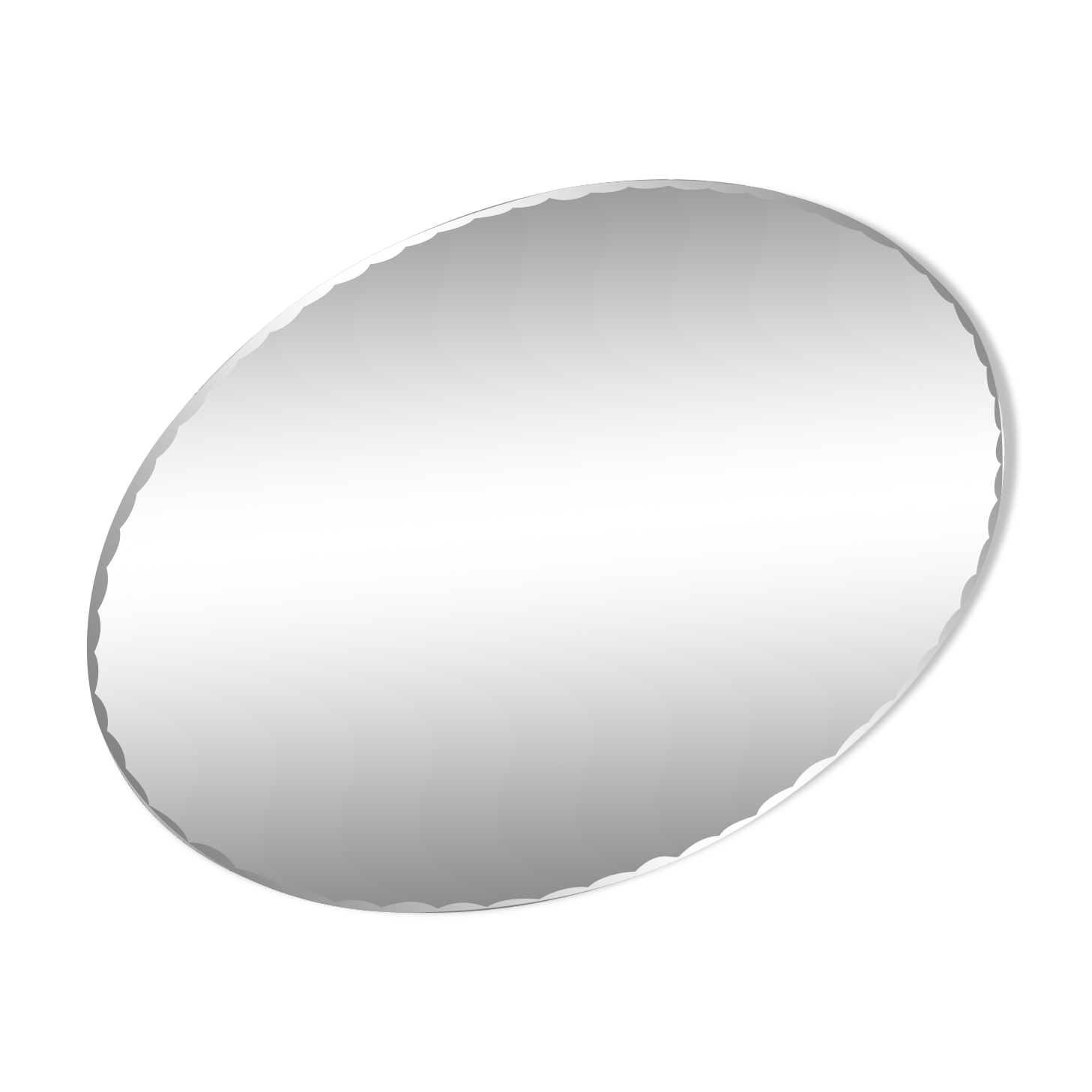 Oval mirror bevelled with removable metal media 43x60cm
