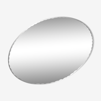 Miroir ovale biseauté avec supports métal amovibles 43x60cm