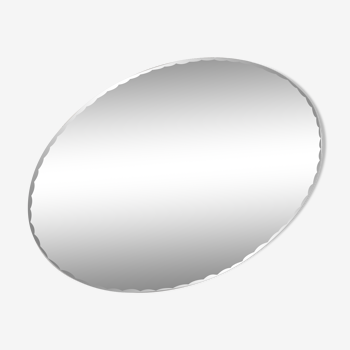 Oval mirror bevelled with removable metal media 43x60cm