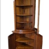Solid cherry wood corner display cabinet