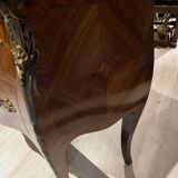 Curved chest of drawers with marquetry and marble