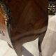 Curved chest of drawers with marquetry and marble