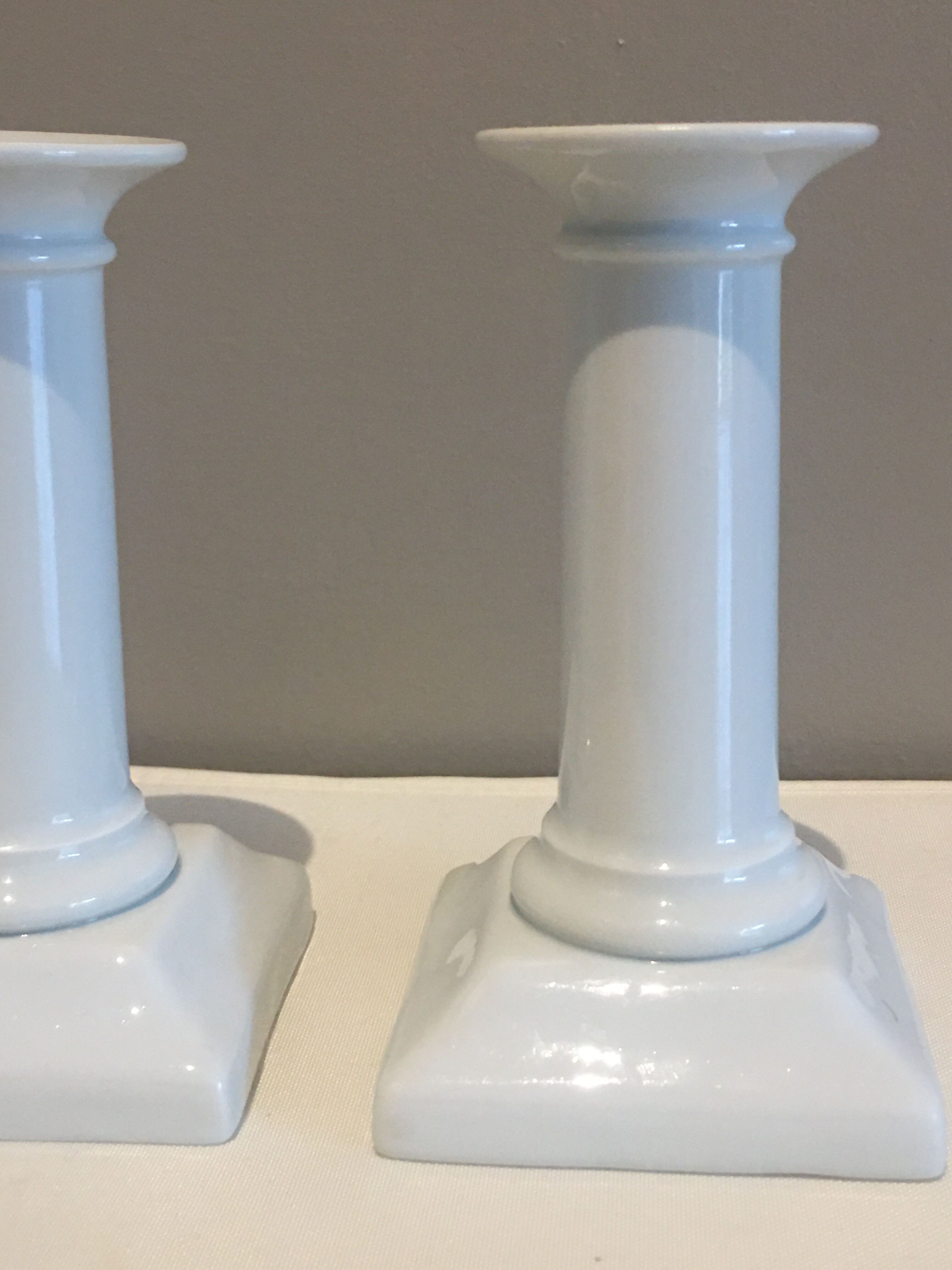 Pair of porcelain candlesticks