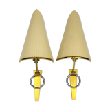 "Ring" sconces Lunel perforated metal, 1950