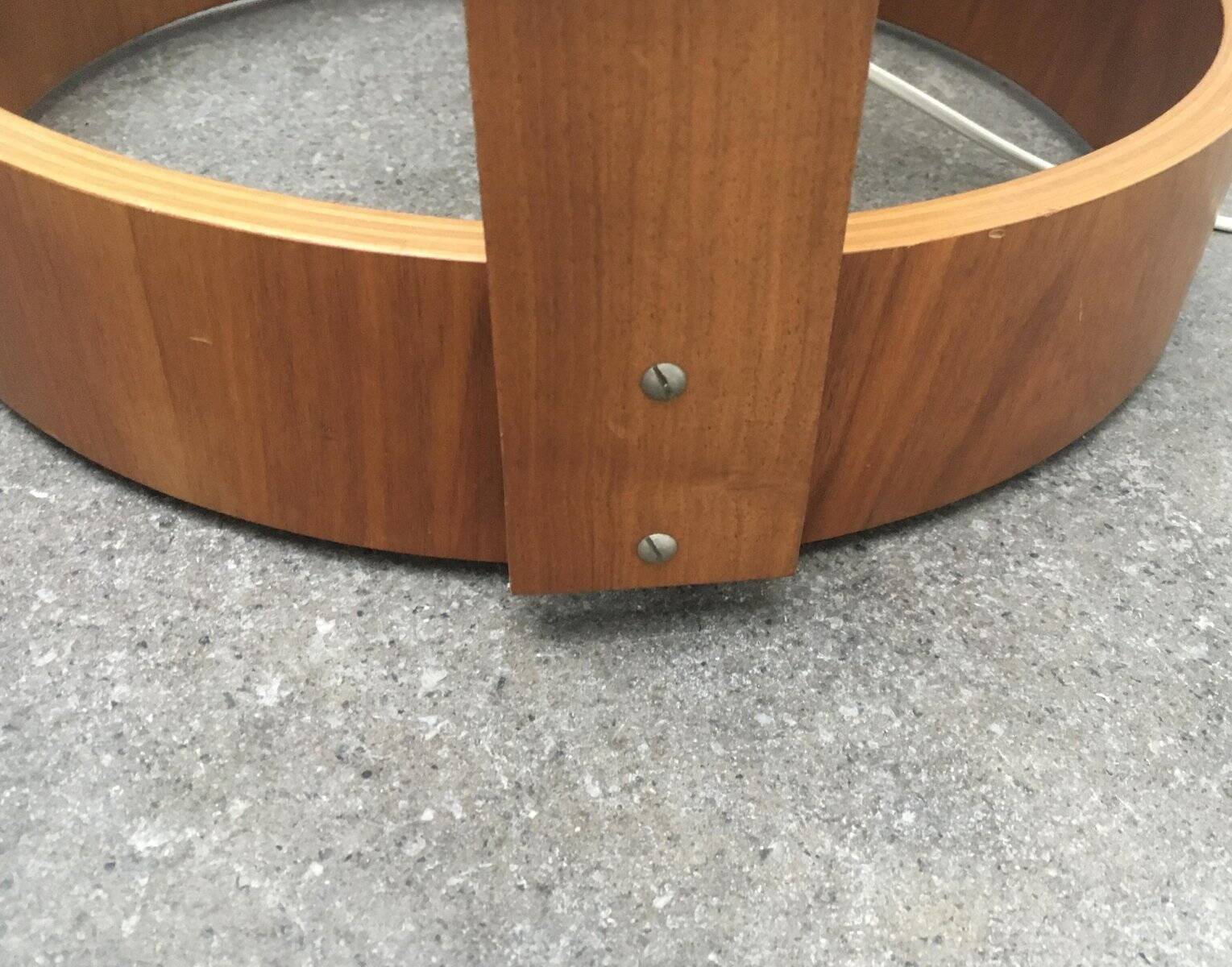 Swiss space-style floor lamp made of plastic and plywood from the 1960s.