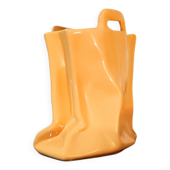 Vase en céramique froissée 1980