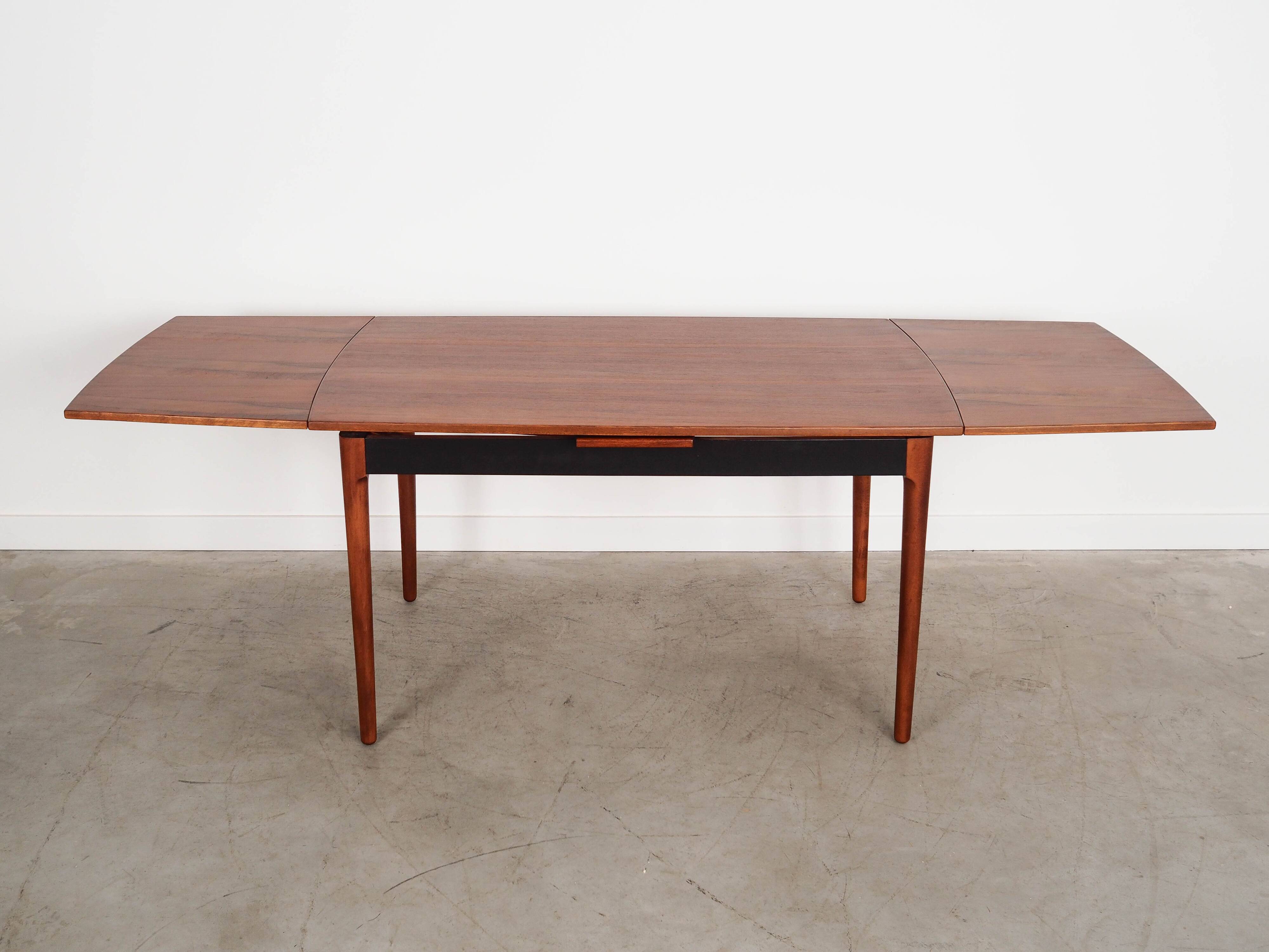 Walnut table, Danish design, 1970s, manufactured in Denmark