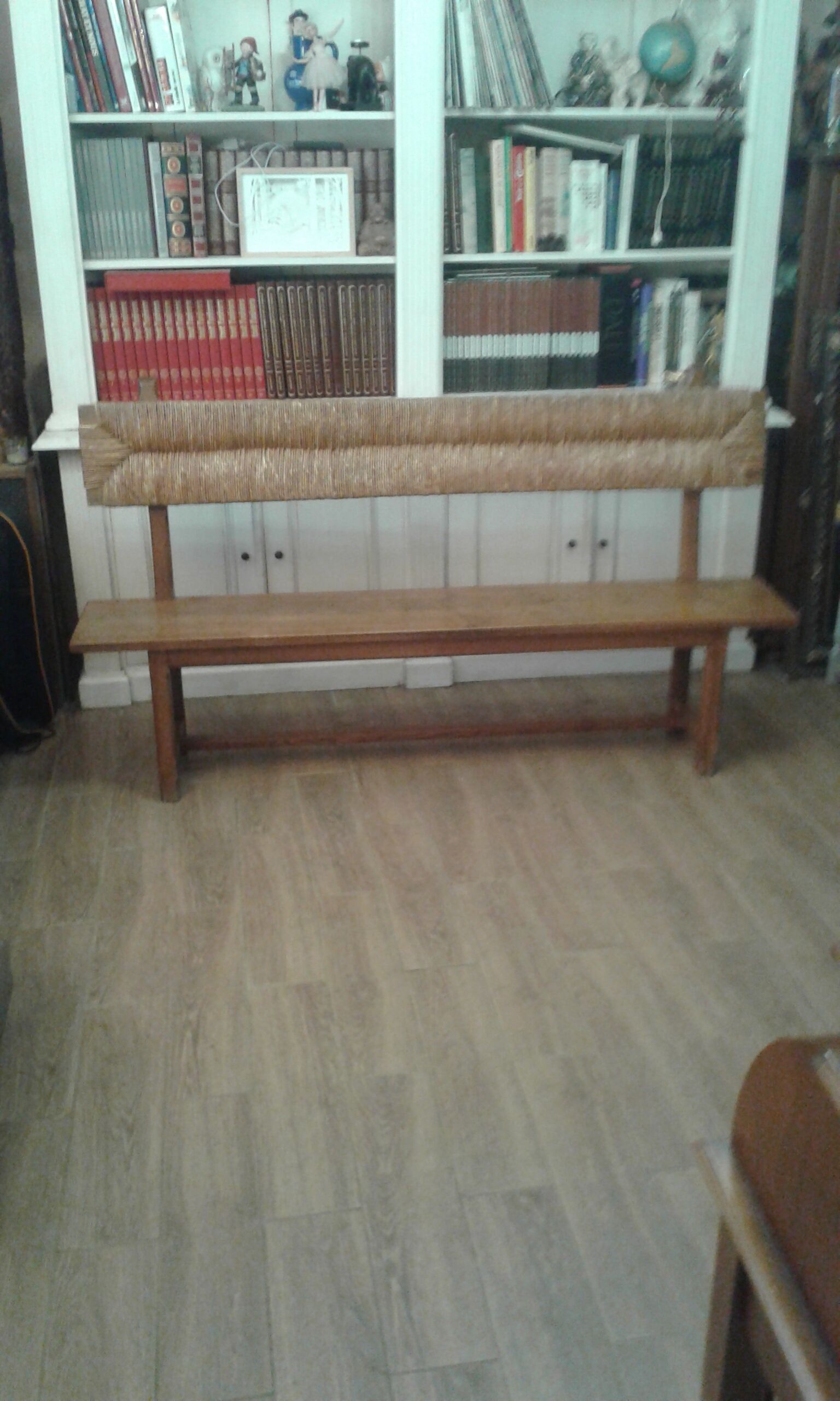Bench with oak backrest