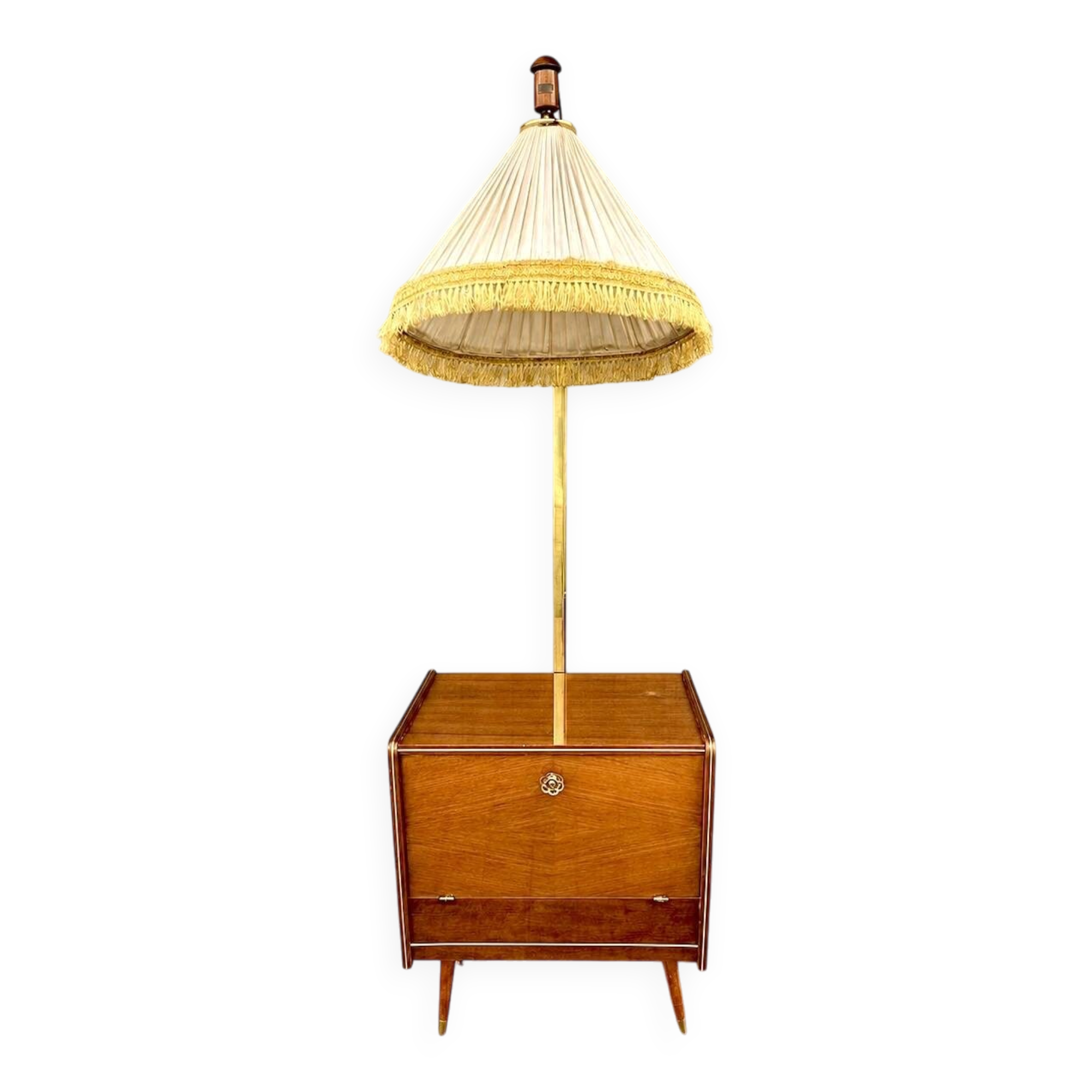 Vintage East German Cocktail Bar Cabinet & Floor Lamp