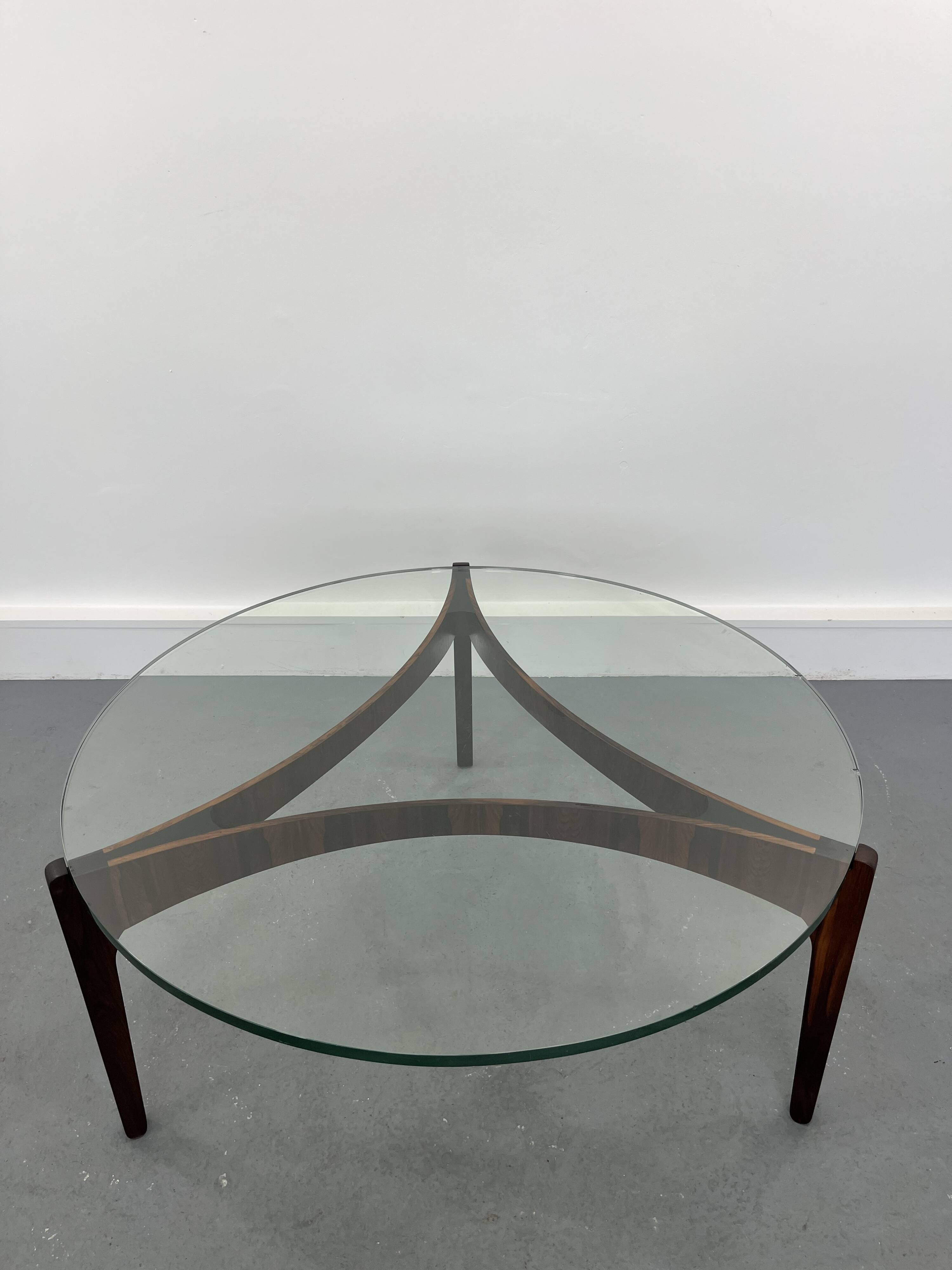 Rosewood coffee table by Sven Ellekaer for Christian Linneberg Mobelfabrik, 1960s