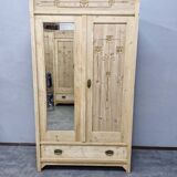 Beautiful Art Nouveau wardrobe with mirror