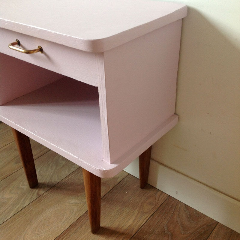 Pink vintage bedside table