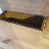 Old mirror beveled wooden box carved art deco