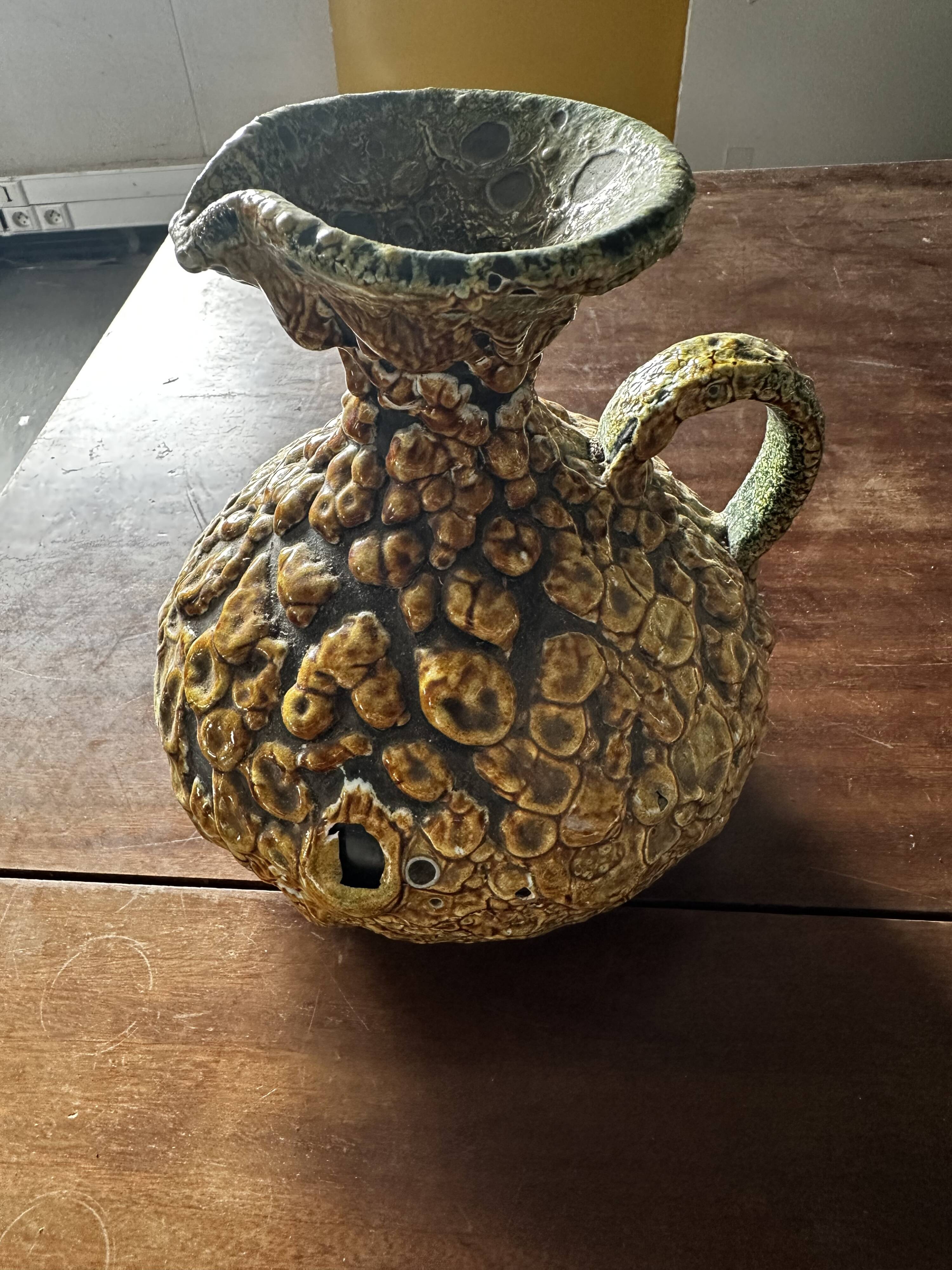 Fat Lava ceramic pitcher from the Cyclope workshops (Charles Cart), 1970s