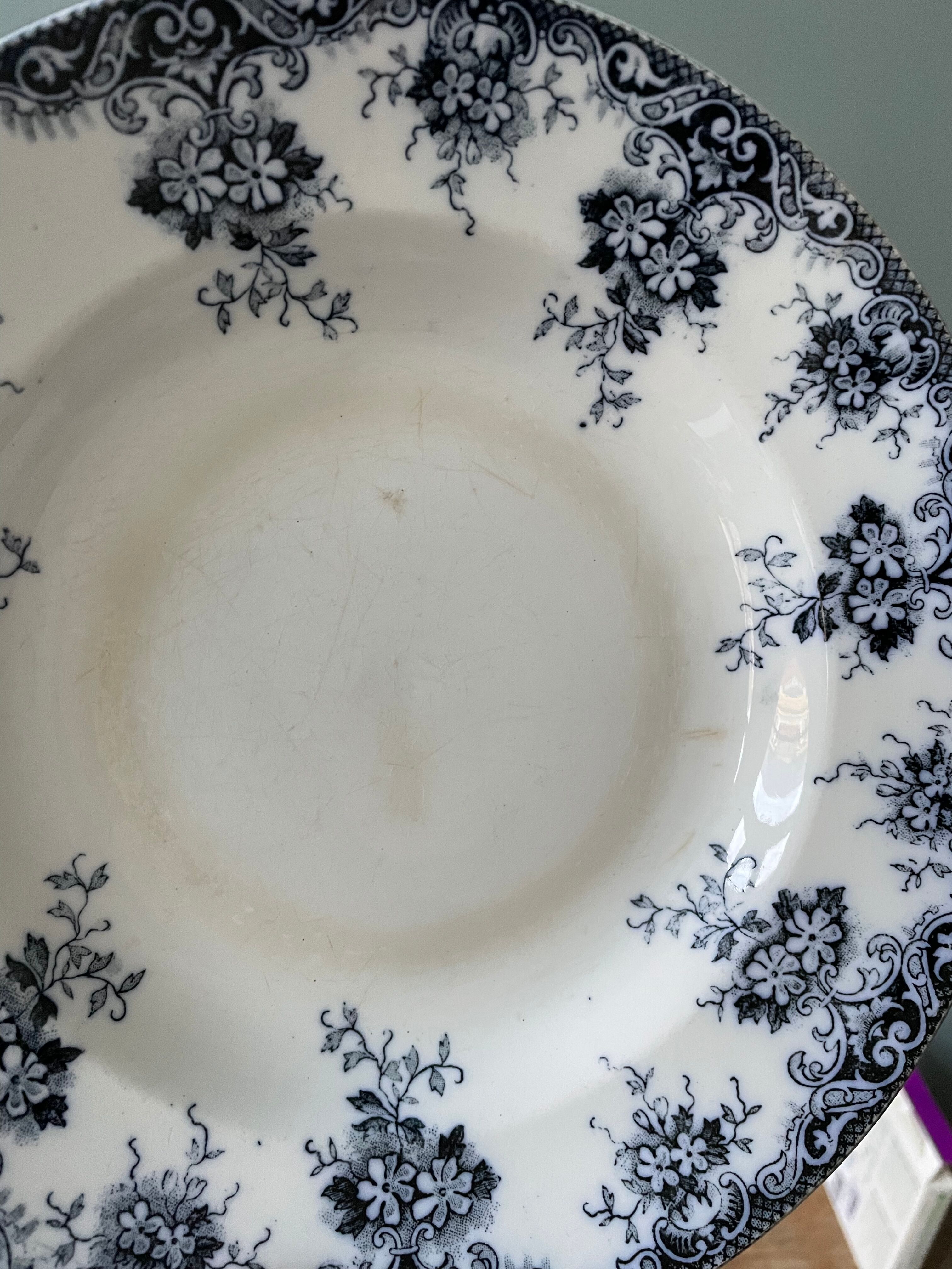 Set of 6 hollow plates Terre de Fer St Amand & Hamage