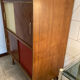 Buffet with 4 sliding doors, vintage wood and Formica
