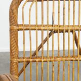 French Rattan Vintage Design Armchair from the 1950s
