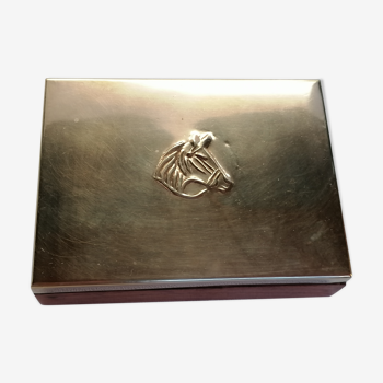Brass box and wood horse pattern