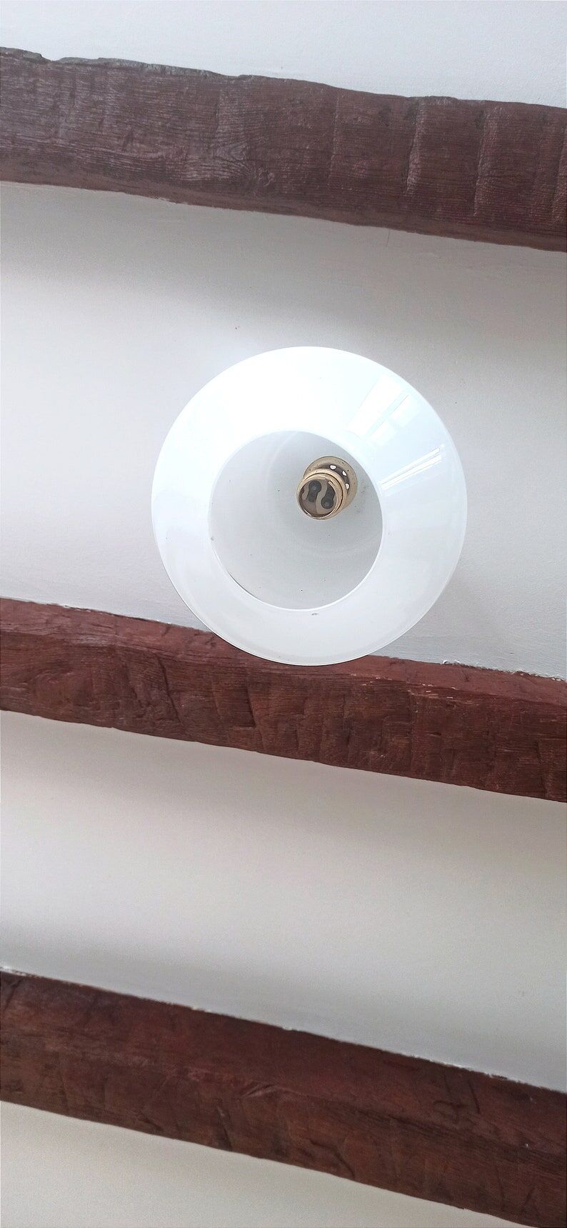 Chandelier luminaire, white opaline with vintage classic car patterns