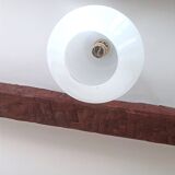 Suspension opaline blanc avec motifs de voitures anciennes de collection