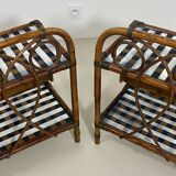 Pair of vintage 70s checkerboard bedside tables: Ref cindy