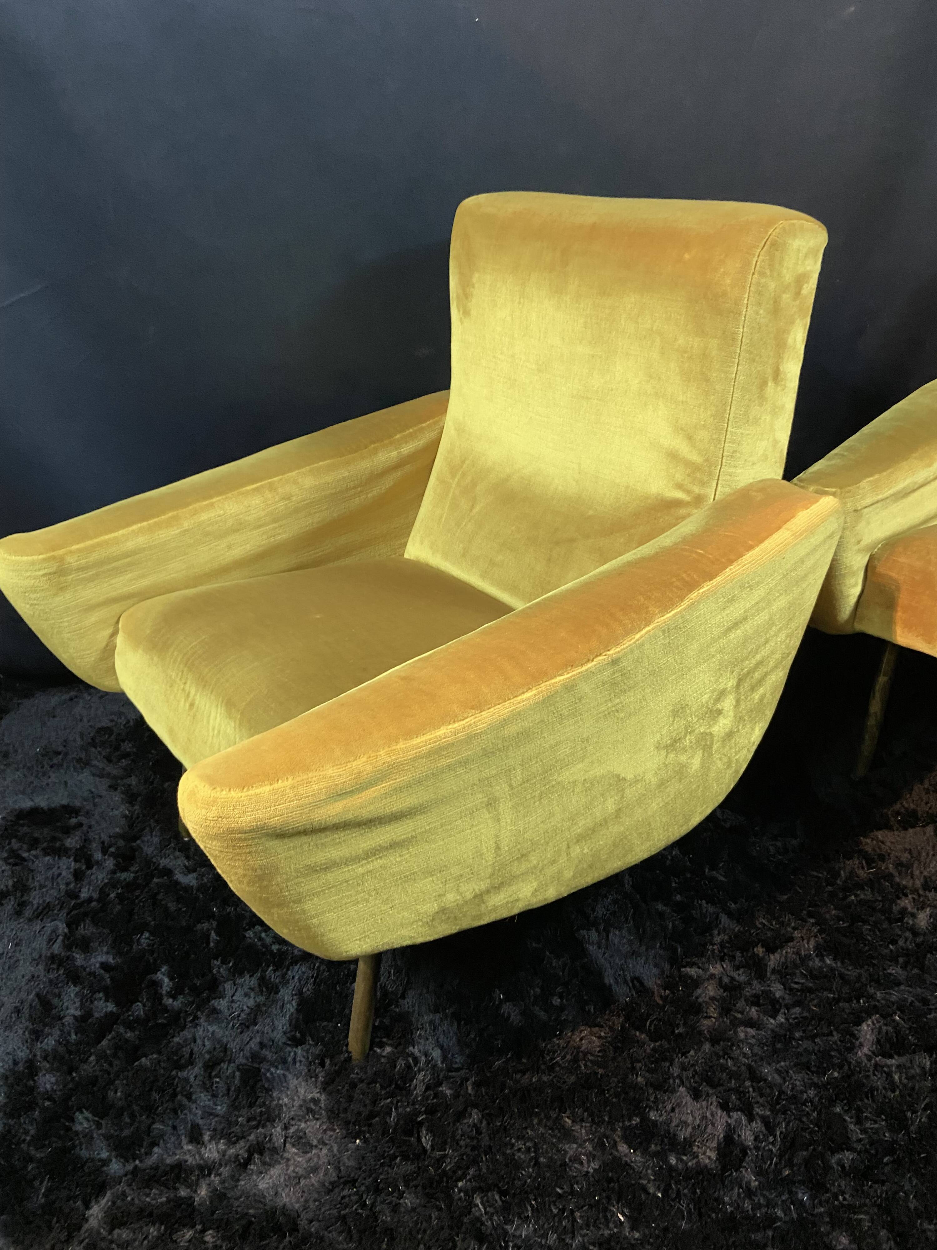 Pair of designer armchairs 1955-60 Louis Paolozzi for Brandt Zol Steiner