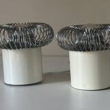 Pair of vintage design spring lamp wall lights from the 70s