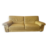 Canapé 3pl -roche bobois- cuir de vachette pleine fleur