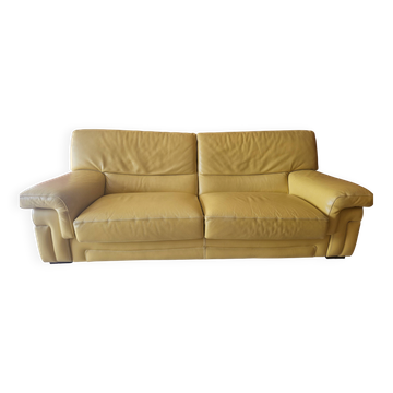 Canapé 3pl -roche bobois- cuir de vachette pleine fleur